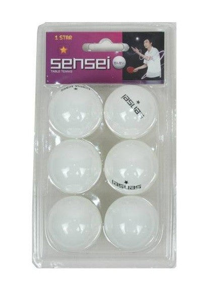 PELOTA PING PONG 1 ESTRELLA BLANCO 6UNID