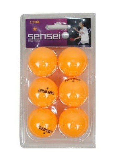 PELOTA PING PONG 1 ESTRELLA NARANJO 6UNID