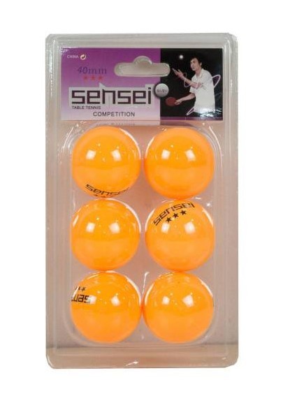 PELOTA PING PONG 3 ESTRELLA NARANJO 6UNID