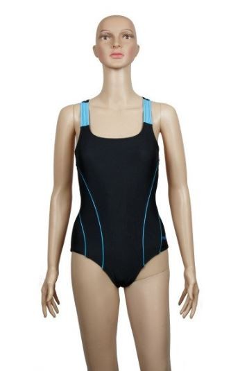 TRAJE DE BAÑO DAMA 1 PIEZA NEGRO/AQUA T/M