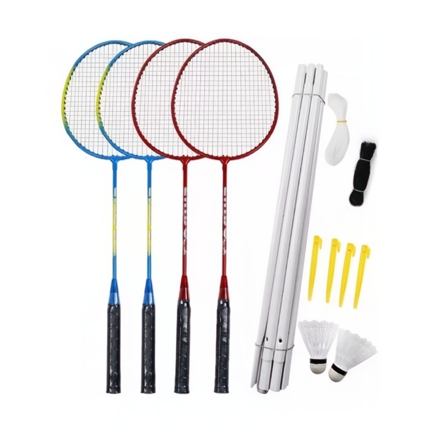 Complete badminton set 4raq+2plu+sop+net