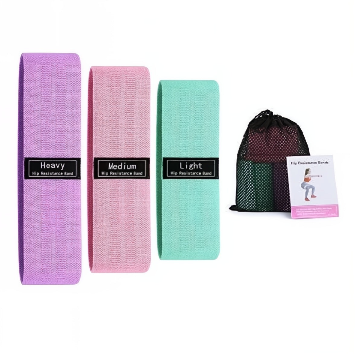 Circular fabric elastic band set 3 units